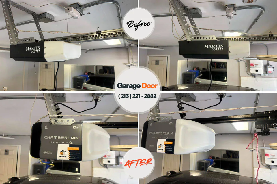 Before and after: garage door repair Pontiac, IL